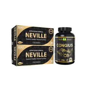 美国Congius（ Congius ）男性调理套组（男威乐雄风片 60粒*1瓶 +NEVILLE天然男性增强胶囊 30粒/盒*2盒）