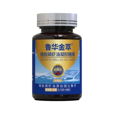 鲁华（LUHUA）鲁华金萃南极磷虾油金标款含量63%凝胶糖果45g(0.75g*60粒）/瓶
