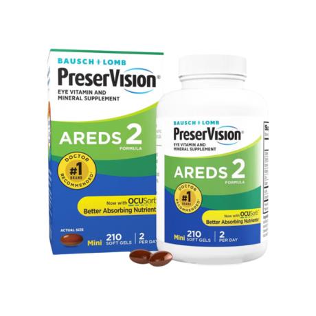博士伦叶黄素AREDS2 Lutein护眼胶囊含DHA 成人210粒/瓶
