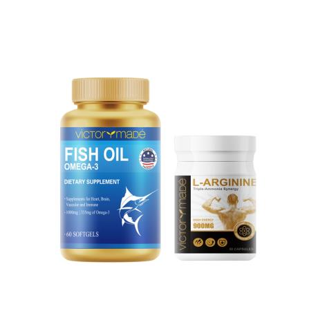 【+9.9得精氨酸小金瓶】维萃美(Victorymade)鱼油软胶囊