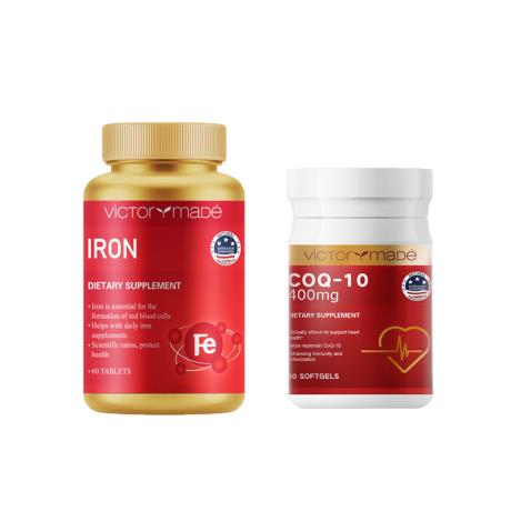 【+9.9得辅酶小金瓶】维萃美(Victorymade)育血红铁片500mg*60片