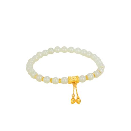 中国珠宝（CHINA ZB）两世欢和田玉银饰手链